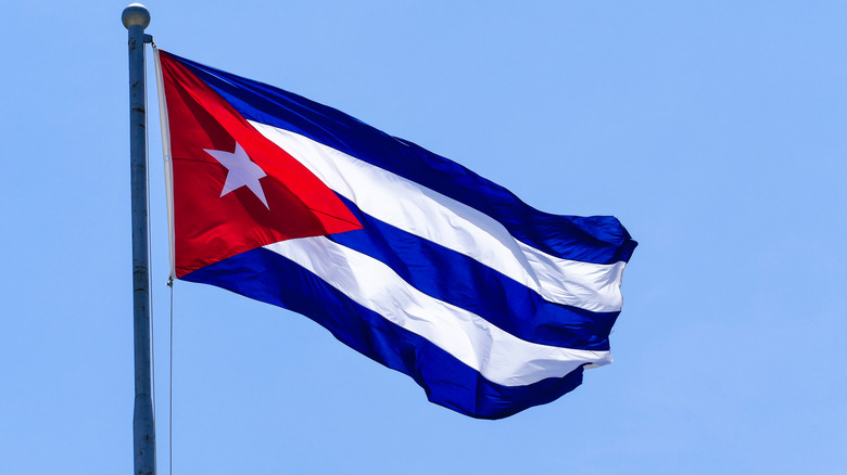 Cuban flag waving