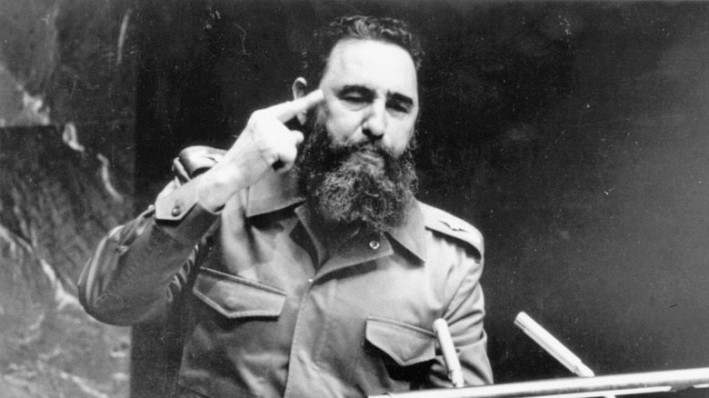 Fidel Castro giving a speech