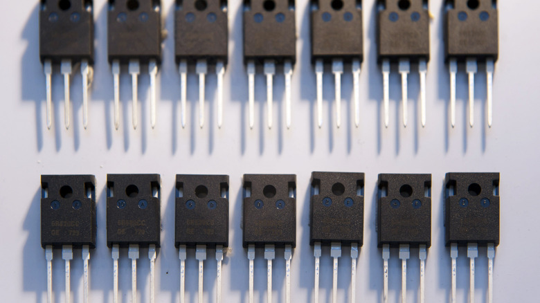 A row of transistors