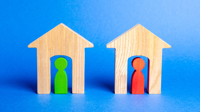 wooden houses representing neighbors