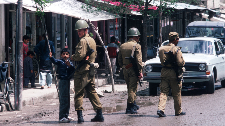 Soviet soldiers after Taraki's assassination