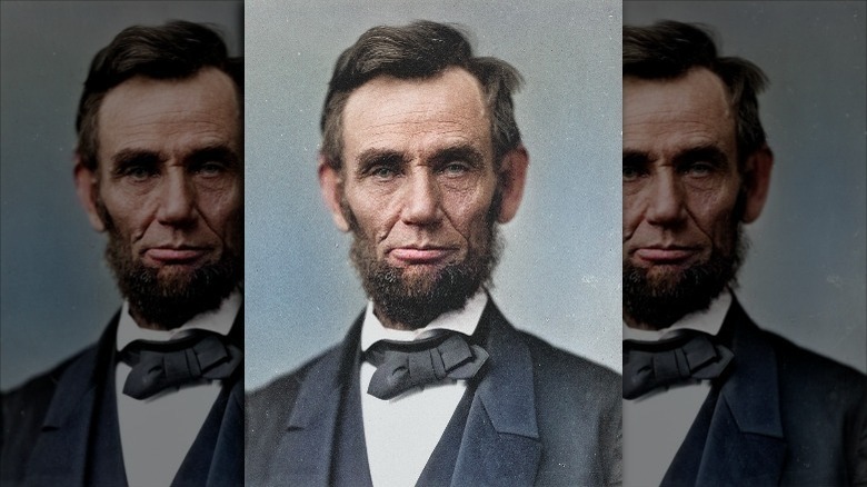colorized photograph of Abraham Lincoln
