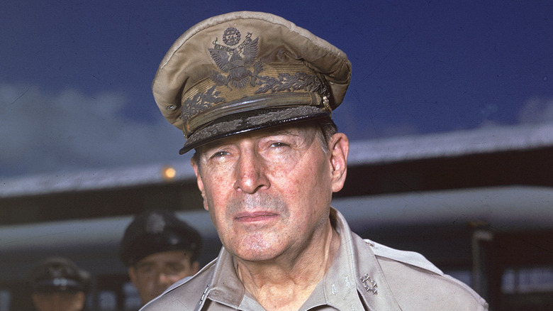 General Douglas MacArthur outside