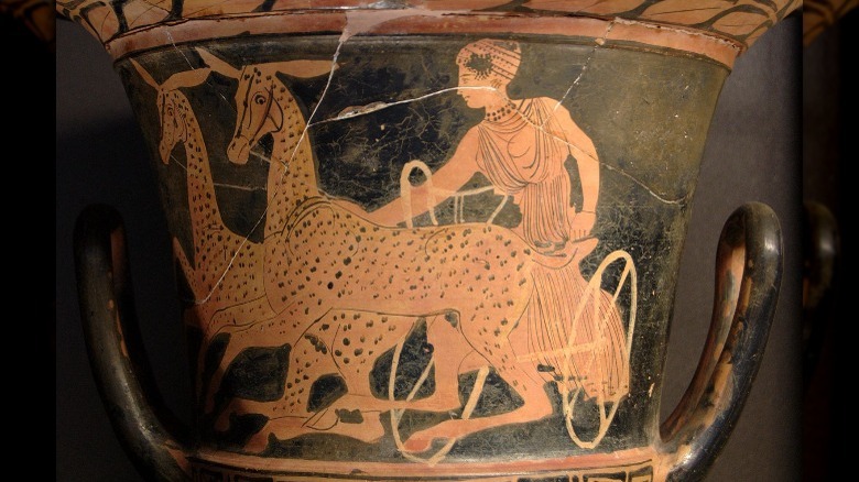 Artemis in her chariot pulled by deer