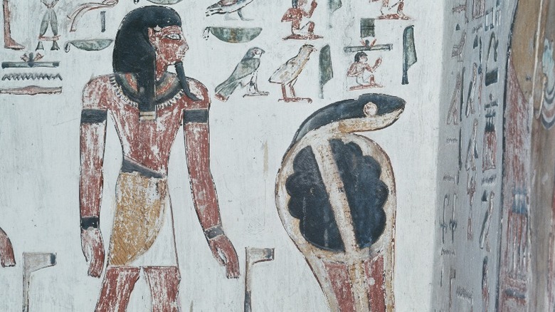 A fresco in the tomb of Pharaoh Seti I
