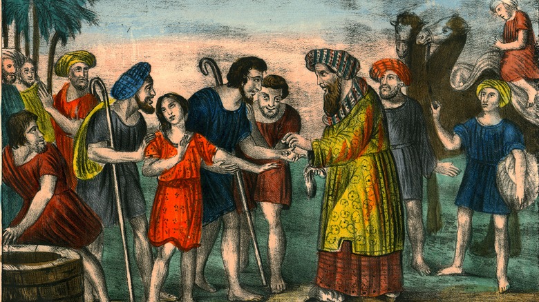 Joseph being sold as a slave