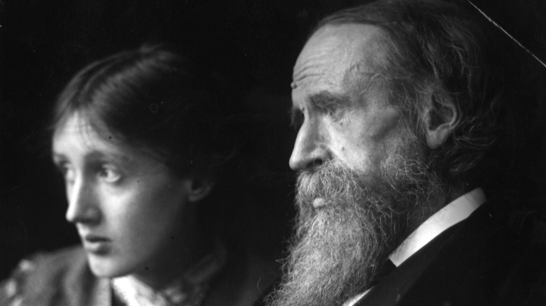 Virginia Woolf with her father Leslie Stephen
