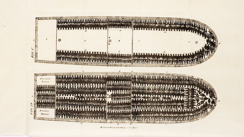 Storing slaves on a Trans-Atlantic transport ship 