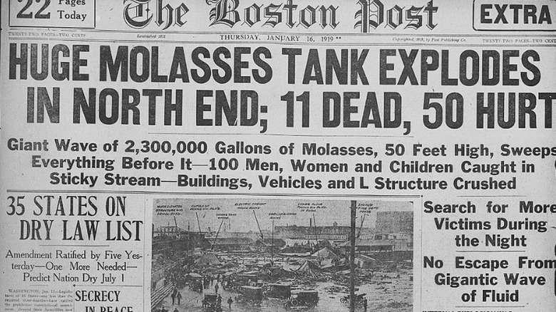 Boston molasses flood newspaper headline