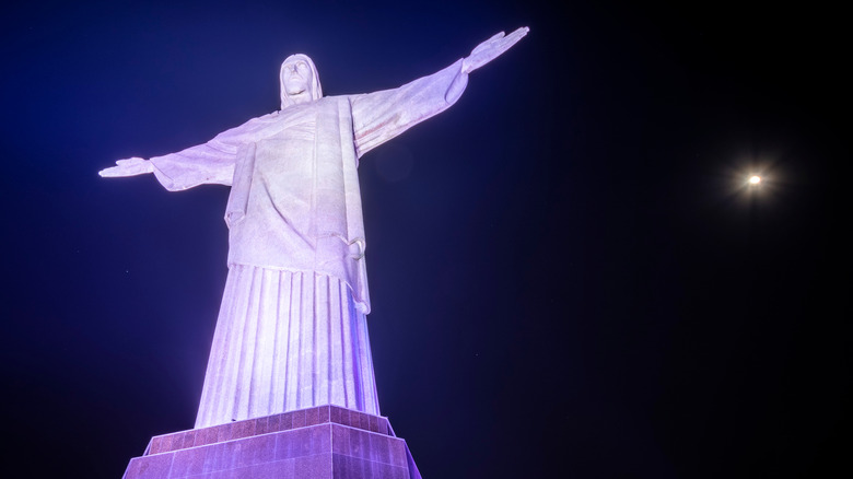 Christ the Redeemer by night