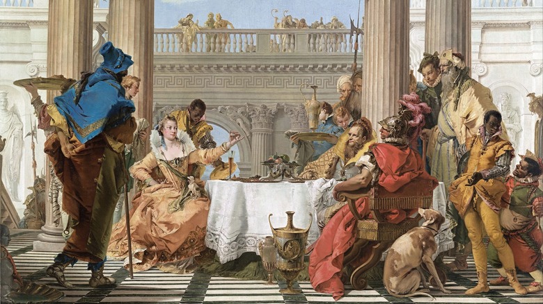 Painting of Cleopatra banquet