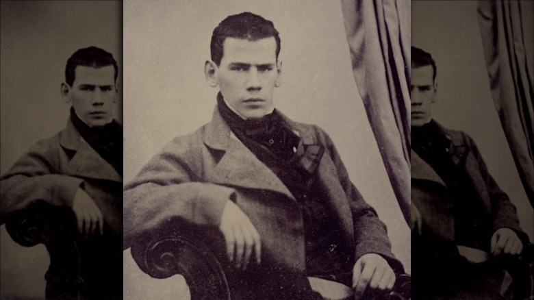 A young Leo Tolstoy posing for a photo