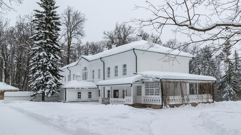 Leo Tolstoy's house in the snow