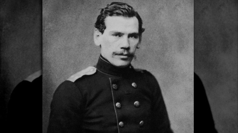 Leo Tolstoy in uniform circa 1855