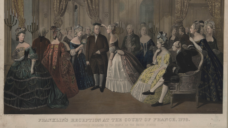 Franklin at a reception in France
