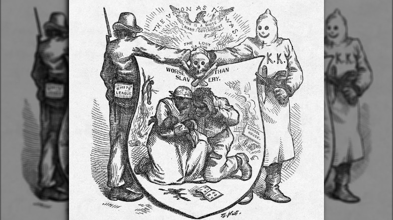 kkk and white league political cartoon