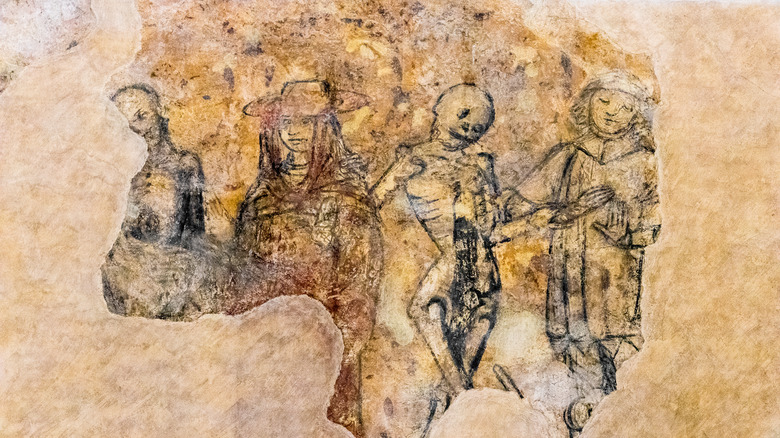 Fragment of a fresco depicting purgatory
