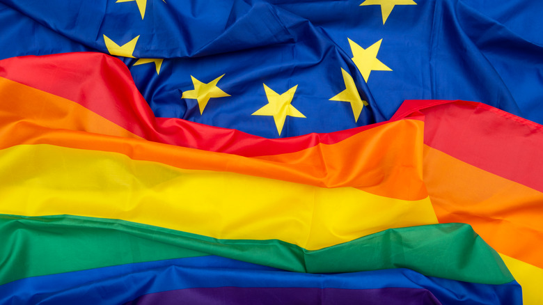 EU and gay pride flag