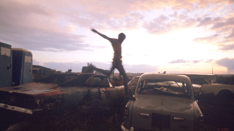 Boy playing in Soweto, South Africa