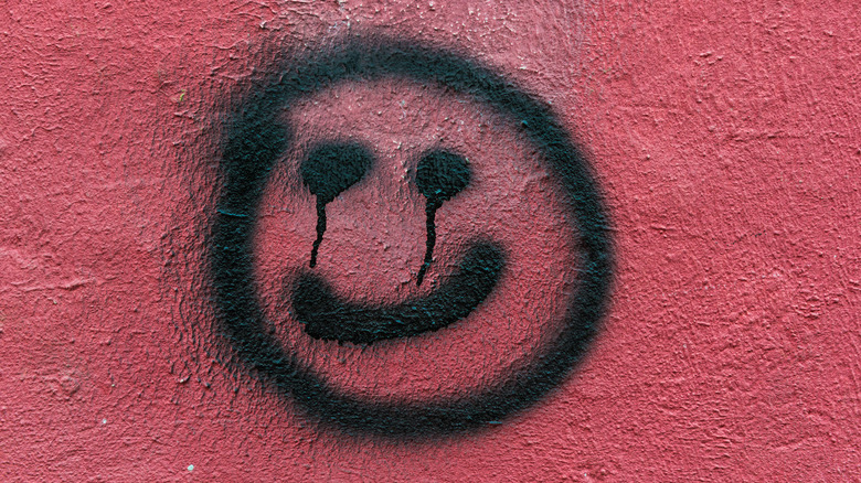 Smiley face on wall