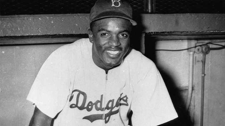 Jackie Robinson smiling