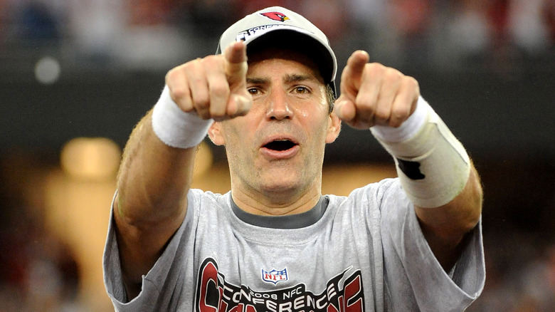 Kurt Warner celebrating NFC Championship victory