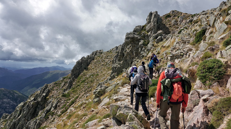 hikers GR20 Corsica trail