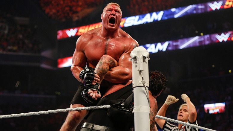 Brock Lesnar wrestles The Undertaker