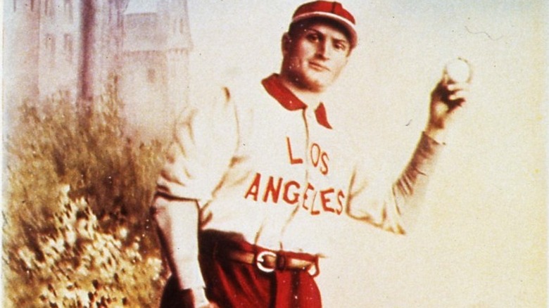 Rube Waddell holding baseball