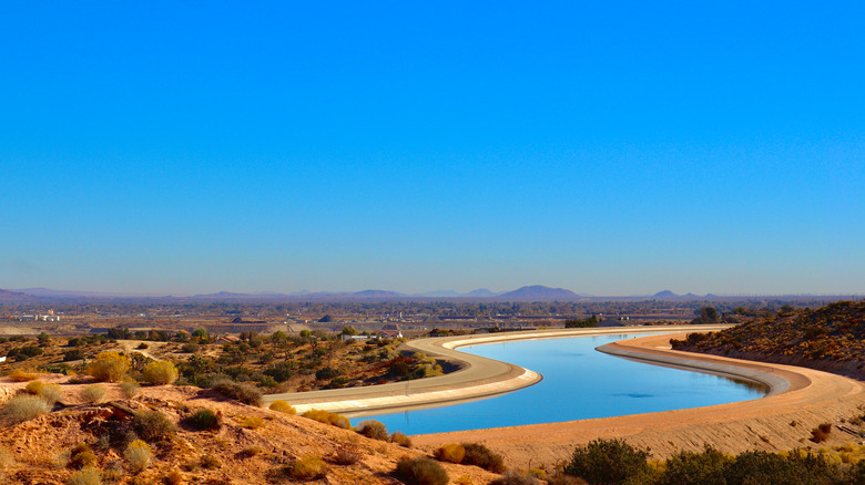 California Aqueduct passing through the desert