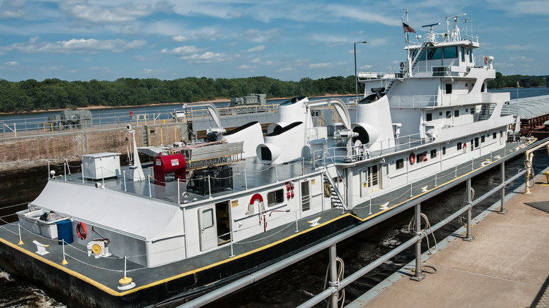 A barge on the Mississippi River