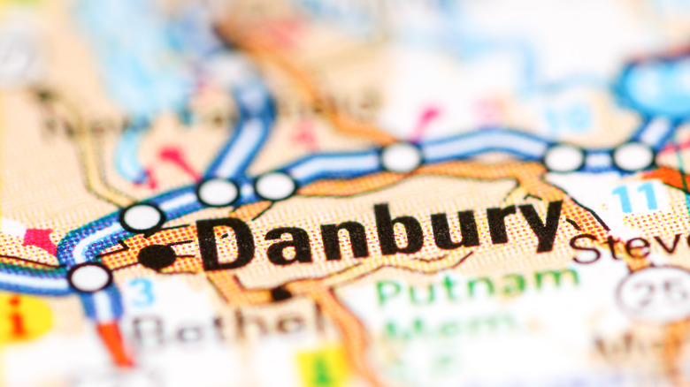 Danbury on a map
