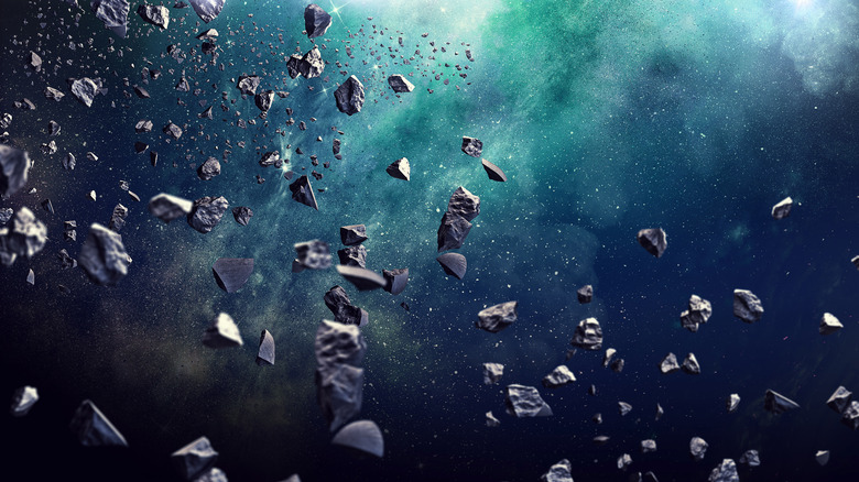 asteroids in space