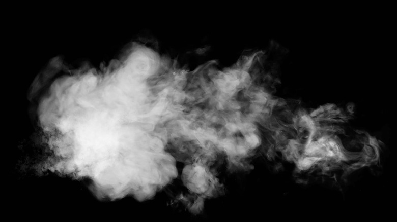 Smoke cloud on black background