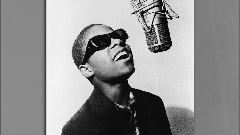 Young Stevie Wonder singing