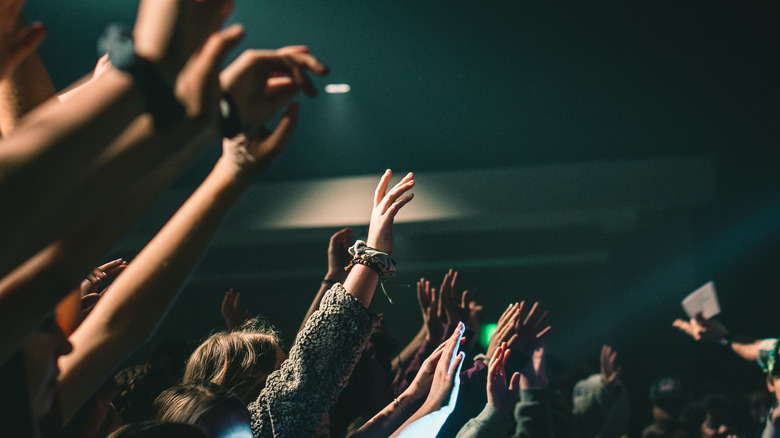 Hands raised in worship