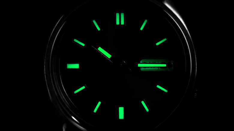 glow-in-the-dark watch face