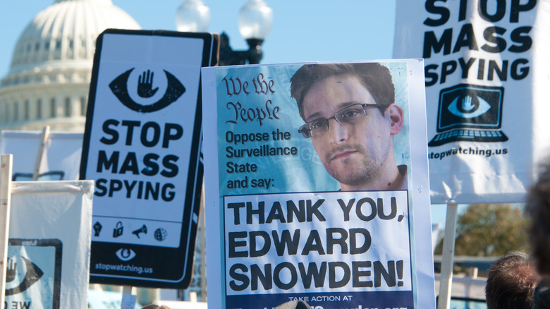 protest in support of Edward Snowden
