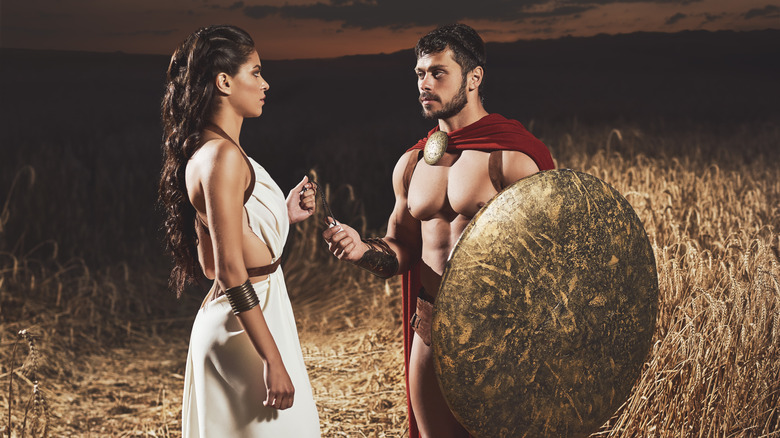 gladiator and woman