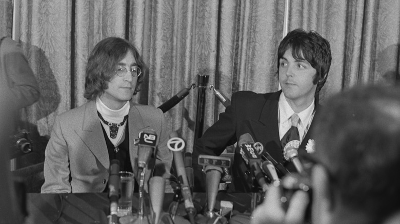Lennon and McCartney at press conference