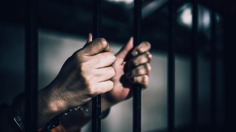 Hands on prison bars