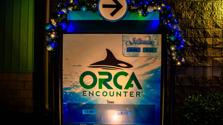 Orca Encounter sign at SeaWorld