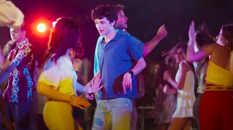 Timothee Chalamet and Armie Hammer dancing in Call Me By Your Name