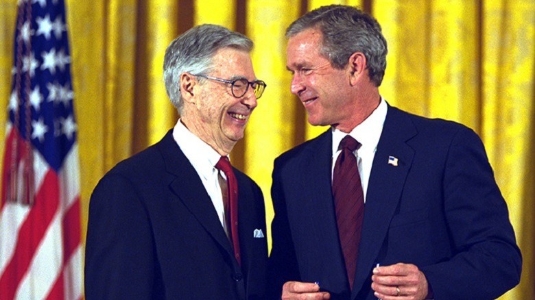 Fred Rogers and President George W. Bush