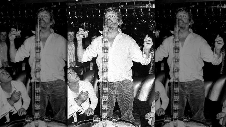 Oliver Reed stacking glasses