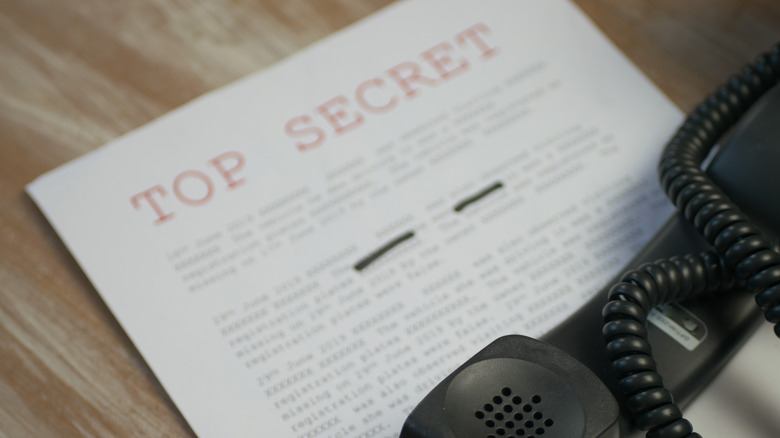 Top secret file on desk