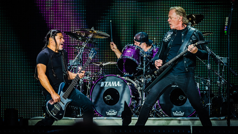 Metallica performing on stage