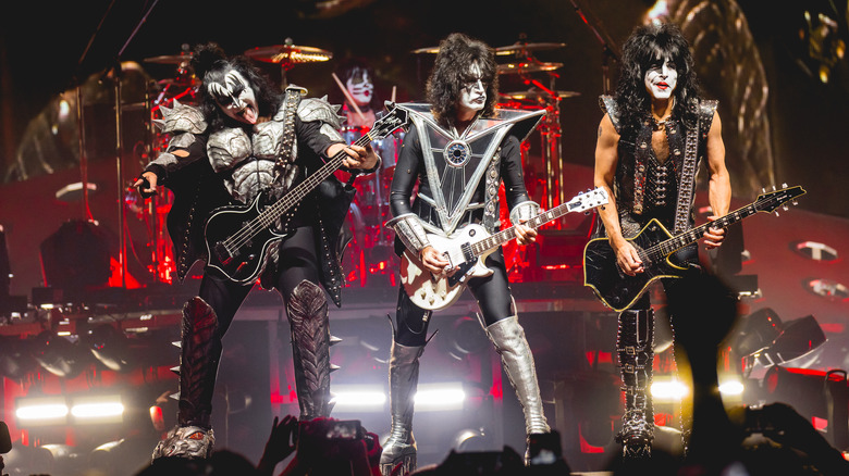 Kiss performing on stage