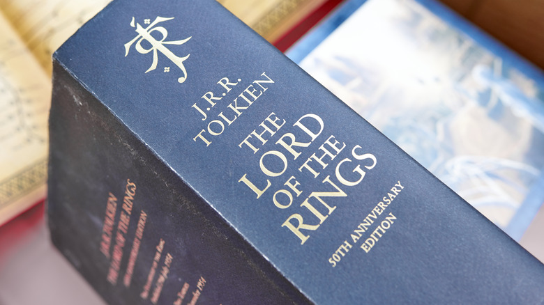 Lord of the Rings in black binding with monogram of Professor J.R.R.Tolkien