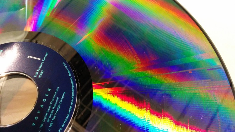 Close up of a laserdisc